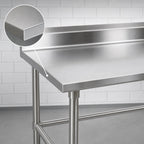 Thumbnail image #3 for John Boos Stallion ST6R5-3630GBK Corner Stainless Steel Work Table, 30 x 36 Inches, 16-Gauge 300 Series Top, 5-Inch Backsplash, Galvanized Open Base