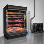 Thumbnail image #3 for Howard-McCray R-OM35E-6-LB-B 75-Inch Black Low-Base Open Merchandiser, Remote Refrigeration, 4-Tier Lit Shelves