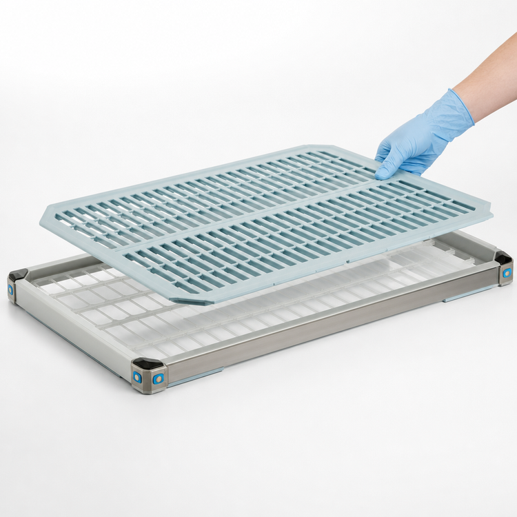 Product image #3 for MetroMax i 30"W x 18"D Vented Open Grid Polymer Shelf with Microban