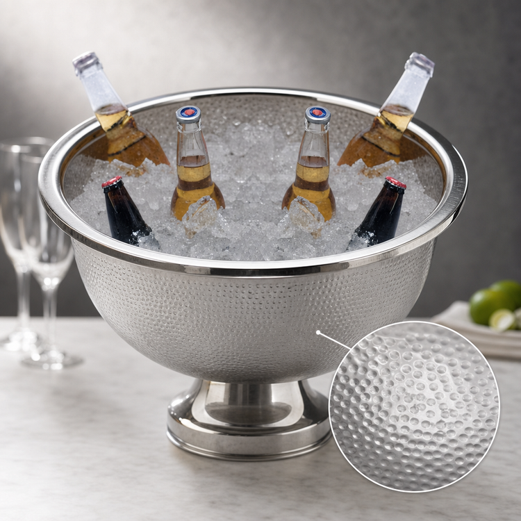 Product image #3 for American Metalcraft Hammered Stainless Steel Punch Bowl, 13 Qt, 18-1/2 Inch Diameter x 12 Inch High