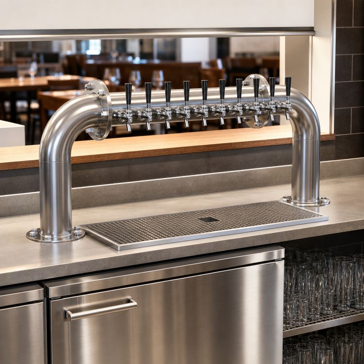 Product image #3 for Pass-Thru 8-Faucet Glycol-Cooled Countertop Brew Pipe Draft Beer Tower