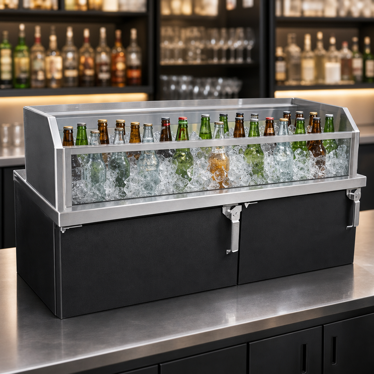Product image #3 for Glastender Back Bar Glass Ice Display Unit, 66 Inch Wide x 24 Inch Deep