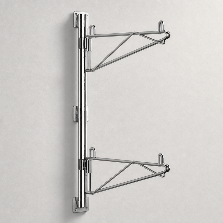 Product image #3 for Eagle Adjustable Post Wire Wall Mount Prepackaged End Unit for 21-Inch Deep Shelves, 33-Inch Posts, Chrome Plated