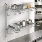 Thumbnail image #3 for Quantum WC34-CB2472C Wall-Mounted Cantilever Double-Shelf Shelving Unit, 72 x 24 Inches, Chrome-Plated