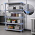 Thumbnail image #3 for Quantum Millenia Gray Polymer Shelving Unit with 4 Solid Shelves and Dunnage Stand, 72