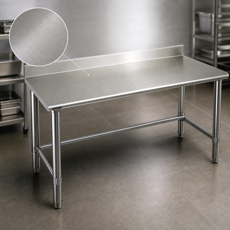 Product image #3 for Eagle Group Deluxe Series 48-Inch x 24-Inch Stainless Steel Work Table with 4-1/2-Inch Backsplash