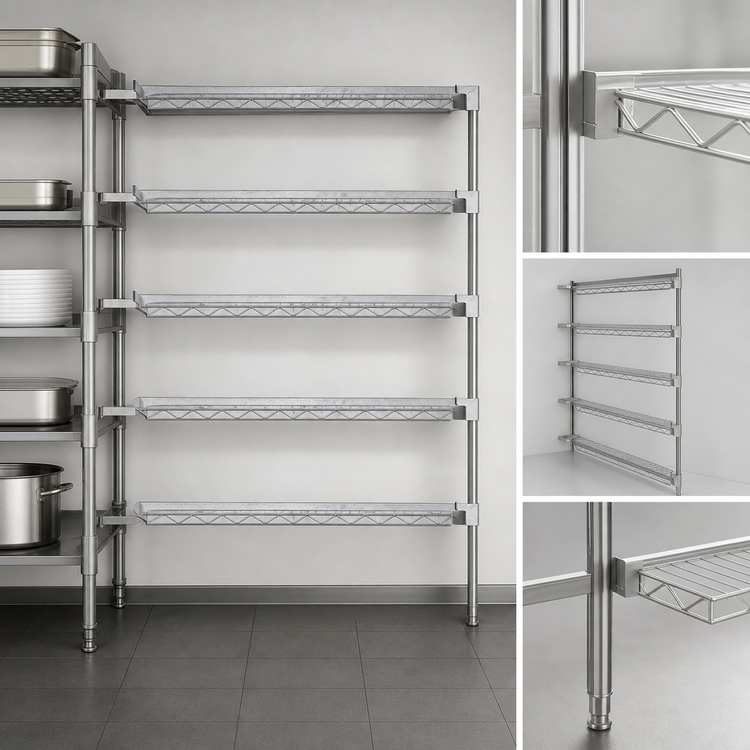 Product image #3 for EagleGard 5-Tier Wire Add-On Shelving Unit, 60 x 24 x 74 Inches