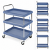Thumbnail image #3 for Metro Deep Ledge 3-Tier Utility Cart with Open Base and Polymer Shelves, Slate Blue