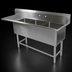 Thumbnail image #3 for John Boos Pro-Bowl 3-Compartment Sink with 30-Inch Left Drainboard, 30 x 24 x 12 Bowls, 16-Gauge Stainless Steel