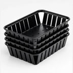 Thumbnail image #4 for CFS Brands Munchie Basket™ 4403103 Rectangular Black ABS Plastic Fast Food Basket, 10-3/8 x 8 x 2-1/2 Inch Case of 12