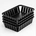 Thumbnail image #4 for Munchie Basket Rectangular Black ABS Plastic Fast Food Basket, 10-3/8 x 8 x 2-1/2 Inch
