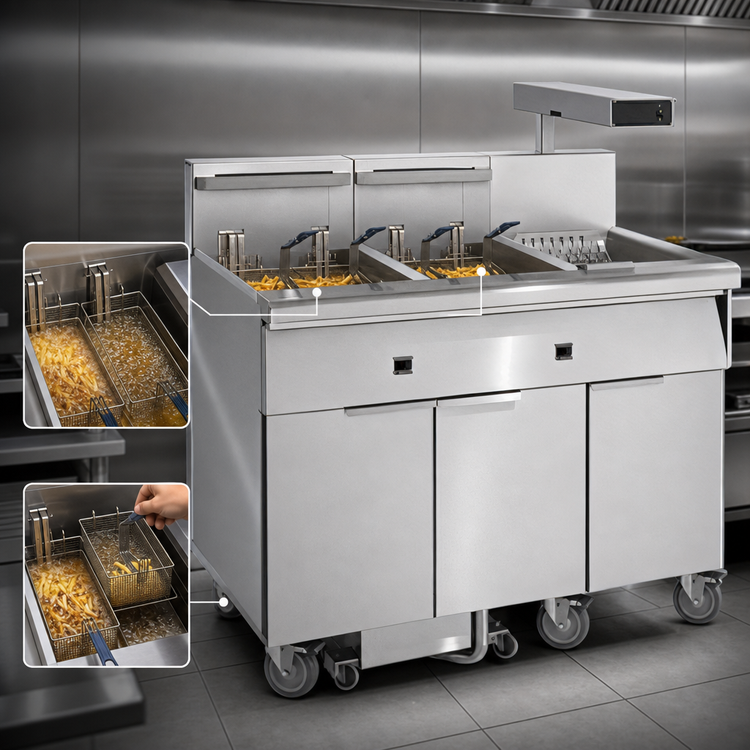Product image #3 for Imperial Dual-Battery Electric Floor Fryer with Built-In Filter System and Dump Station
