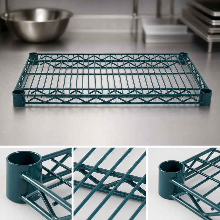 Product image #4 for Advance Tabco Special Value Heavy-Duty Green Epoxy Wire Shelf, 42 x 21 Inches