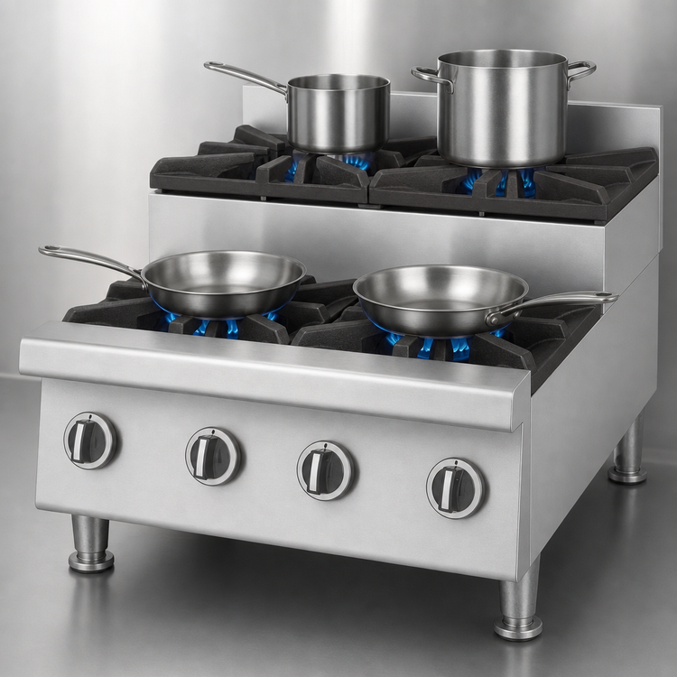 Product image #3 for Garland US Range UT Counter 24-Inch Countertop Gas Step-Up Hotplate, 4 Burners