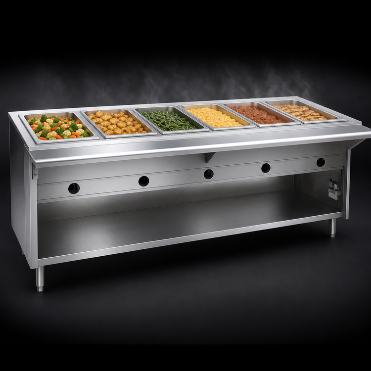 Product image #3 for Spec-Master HT6CB-240-3 Electric Hot Food Table with (6) Wells and Enclosed Base