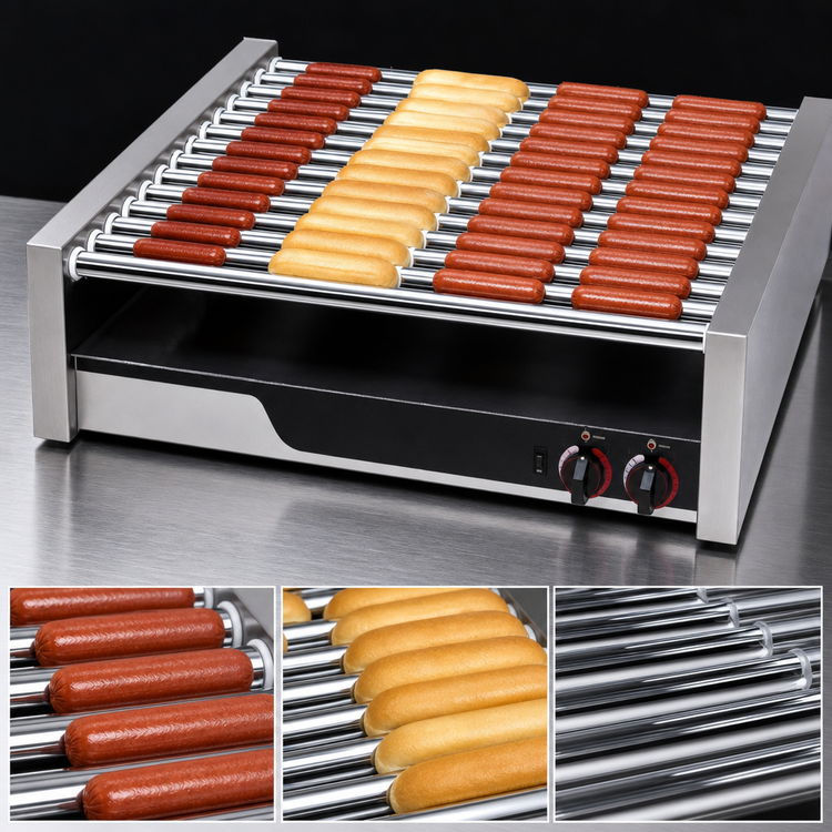 Product image #3 for APW Wyott X*PERT HotRod HR-85 Countertop 18-Roller Hot Dog Grill