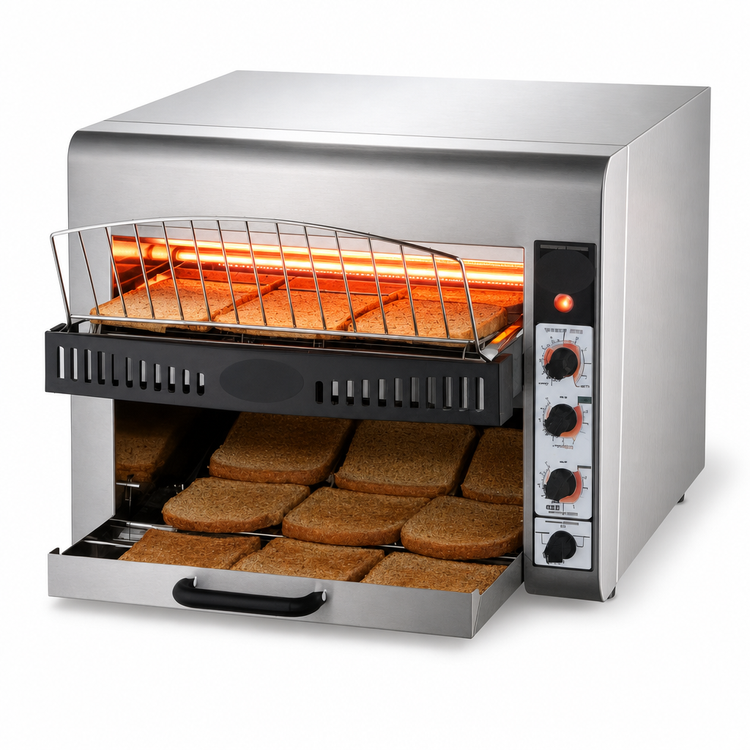 Product image #3 for BakeryXpress Countertop Conveyor Toaster, 500 Slices/Hour, 11.8-Inch Belt, 220V