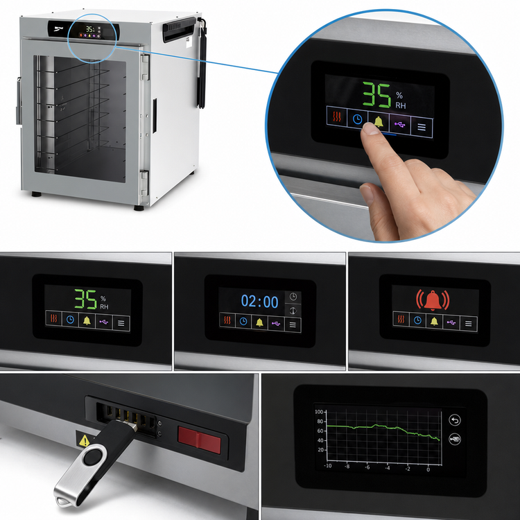 Product image #3 for Metro HotBlox Wide 8-Pan Pass-Thru Insulated Holding Cabinet with Digital Touchscreen Controls, Clear Front Door and Solid Rear Door
