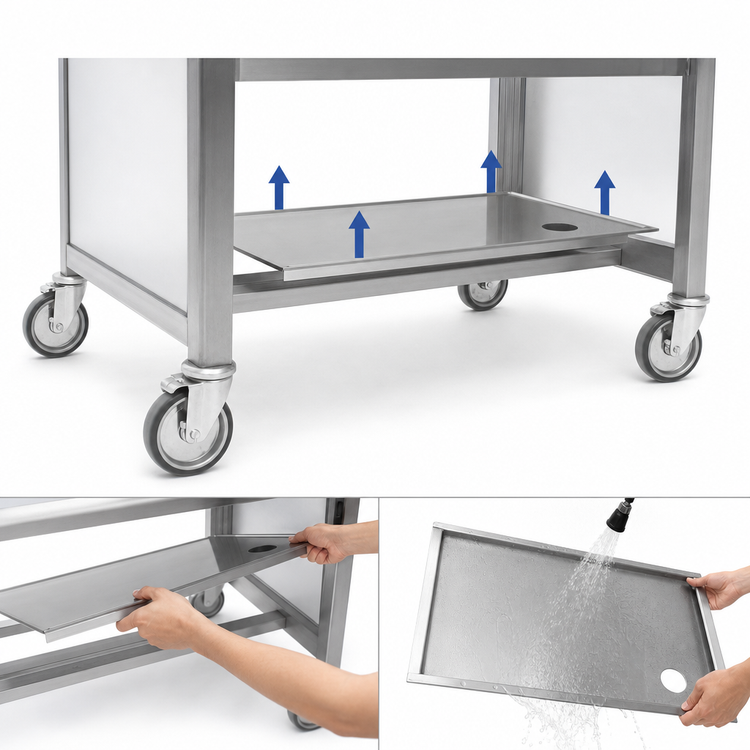 Product image #3 for Eagle Director's Choice 96-Inch Louvered Removable Stainless Steel Undershelf
