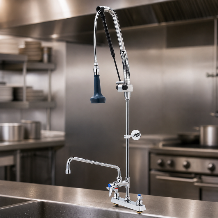 Product image #3 for EverSteel DuraPull 8-Inch Deck Mount Pull-Down Pre-Rinse Add-On Faucet with 12-Inch Swing Nozzle