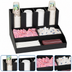 Thumbnail image #3 for Dispense-Rite CLCO-4BT Black 8-Section Countertop Cup, Lid, Condiment and Straw Organizer