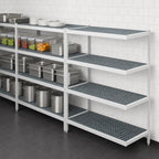 Thumbnail image #3 for Fermod Fermostock 4R31A83-E 4-Tier Polymer Shelving Add-On Unit, 83"H x 31"W x 14"D, Anodized Aluminum, Perforated, 1 Upright