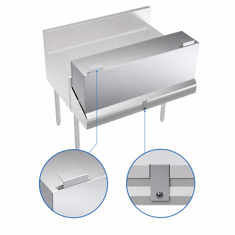 Product image #3 for Krowne Royal Series 38-Inch Stainless Steel Locking Cover for Double Speed Rail