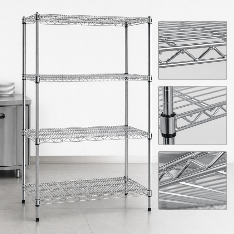 Product image #3 for Red-i-Pak 4-Tier Wire Shelving Unit, 36W x 18D x 63H, Zinc Finish
