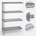 Thumbnail image #3 for Eagle Valu-Master 4-Tier Add-On Wire Shelving Unit, 48W x 21D x 63H, Pewter Gray Epoxy