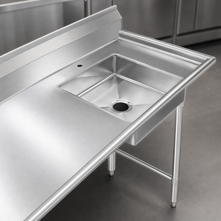 Product image #3 for 60-Inch Right-to-Left Soiled Dishtable with 20 x 20 Pre-Rinse Sink