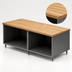 Thumbnail image #3 for BK Resources 96 Inch Hard Maple Top Chef Table with Open Front Stainless Steel Cabinet Base