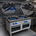 Thumbnail image #3 for Comstock-Castle CSP36 36-Inch Gas Stock Pot Range with Double Venturi Cast Iron Burners and Open Front Cabinet Base