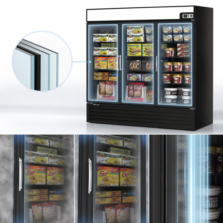 Product image #3 for Turbo Air TGF-72FAB-N Three-Section Glass Door Freezer Merchandiser
