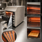 Thumbnail image #3 for BakeMax BMCT150 Countertop Horizontal Conveyor Toaster, 180 Pieces/Hour, 1.5-Inch Opening, 120V
