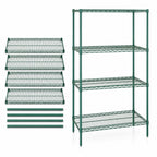 Thumbnail image #3 for Quantum WR63-3072P Wire Shelving Starter Unit, 72"W x 30"D x 63"H, 4 Shelves, Green Epoxy Antimicrobial Finish