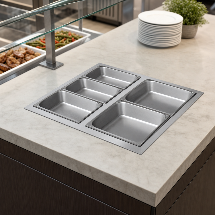 Product image #3 for Hatco Drop-In Modular Insulated Dry Heated Food Well, 5 Full-Size Pan Capacity