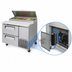 Thumbnail image #3 for Turbo Air Super Deluxe 44-Inch 1-Section Pizza Prep Table with 2 Drawers, 14 Cu. Ft., Self-Contained Side-Mount Refrigeration