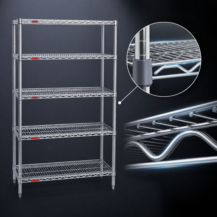 Product image #3 for Eagle Group Valu-Gard 5-Tier Stationary Starter Wire Shelving Unit, 48W x 18D x 86H