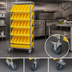 Thumbnail image #3 for Quantum Mobile Wire Shelving Bin Storage Unit with 30 Bins, 36 x 18 x 74 Inches