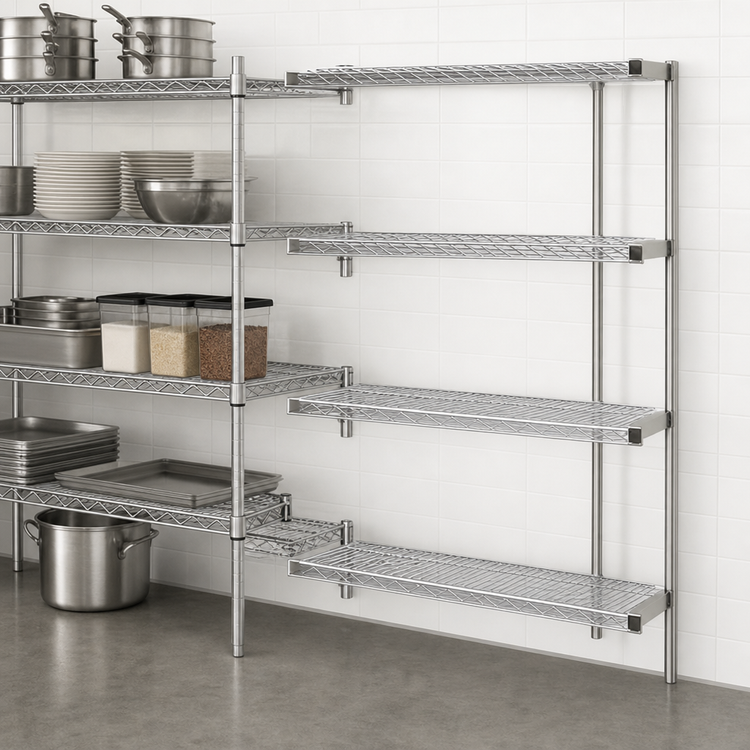 Product image #3 for Eagle Group 4-Tier Add-On Wire Shelving Unit, 24W x 21D x 63H, Stainless Steel Finish