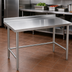 Thumbnail image #3 for 30 Inch x 24 Inch 18-Gauge Stainless Steel Open Base Work Table with 2 Inch Rear Up-Turn