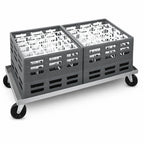 Thumbnail image #4 for Channel Manufacturing GRD2 Double-Wide Aluminum Glass Rack / Milk Crate Dolly, Holds (2) 20 x 40-Inch Racks, 5-Inch Swivel Casters