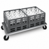 Thumbnail image #4 for Double-Wide Aluminum Glass Rack / Milk Crate Dolly with 5-Inch Swivel Casters for (2) 20