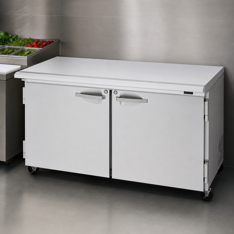 Product image #3 for Turbo Air PRO Series 60-1/4-Inch Two-Section Sandwich/Salad Mega Prep + Work Station Refrigerated Prep Table with Flat Lid