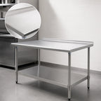 Thumbnail image #3 for Eagle Group BlendPort® BPT-3030SB-UT 30" x 30" 430 Stainless Steel Corner Work Table with Rear Upturn and Adjustable Undershelf