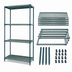 Thumbnail image #3 for Quantum Stationary 4-Shelf Wire Plastic Mat Shelving Unit, 36 x 21 x 86 Inches, Green Epoxy