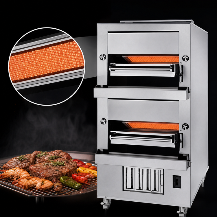 Product image #3 for Titan JBB-236-R Double Deck Full-Size Gas Radiant Banquet Broiler