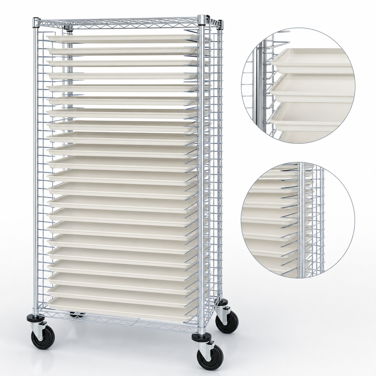 Product image #3 for Quantum Mobile Conductive Side-Loading Full-Size Tray Cart, 39-Tray Capacity