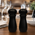 Thumbnail image #3 for Winco Round Salt Shaker and Pepper Grinder Set, Rubberwood, Black Matte Finish, 2-1/4 Inch Dia. x 6 Inch H