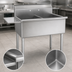 Thumbnail image #3 for Eagle Group 96-1/4-Inch Two-Compartment Stainless Steel Utility Sink with Double Drainboards